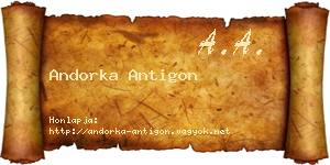 Andorka Antigon névjegykártya